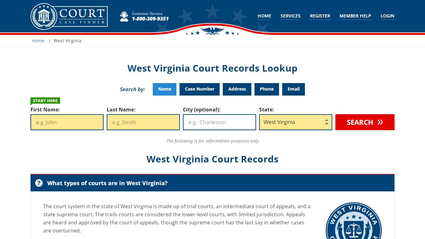 West Virginia Court Records Lookup - WV Court Case Search